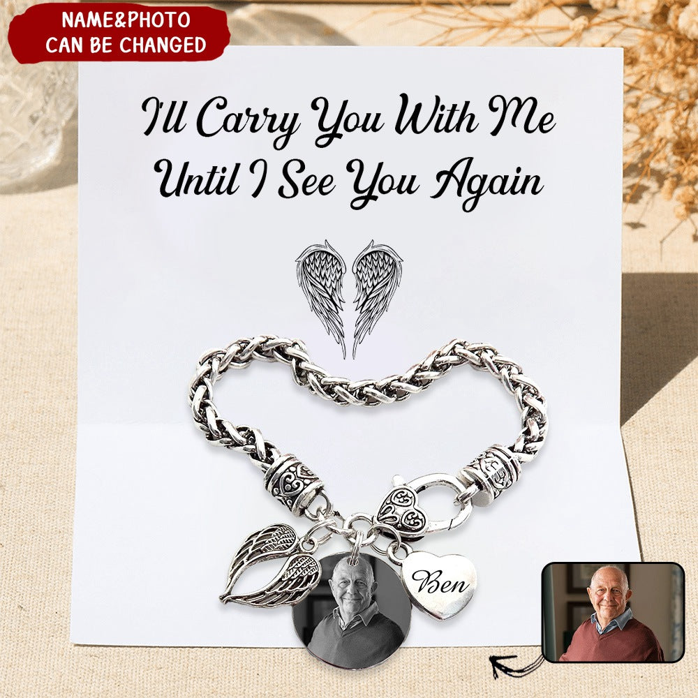 Angel Wing Memorial Bracelet Custom Photo & Name Bracelet Personalised Gifts-Jessemade AU
