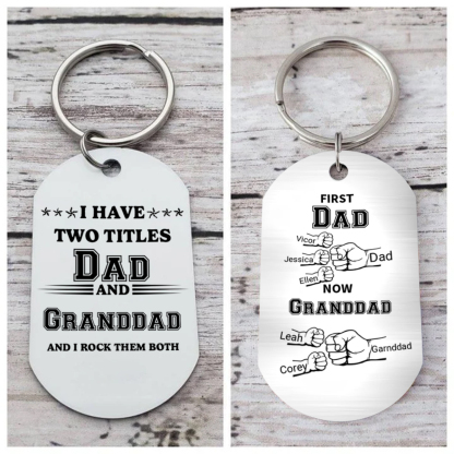 2-12 Children's Names Personalised Keyring Father's Day Gift f- First