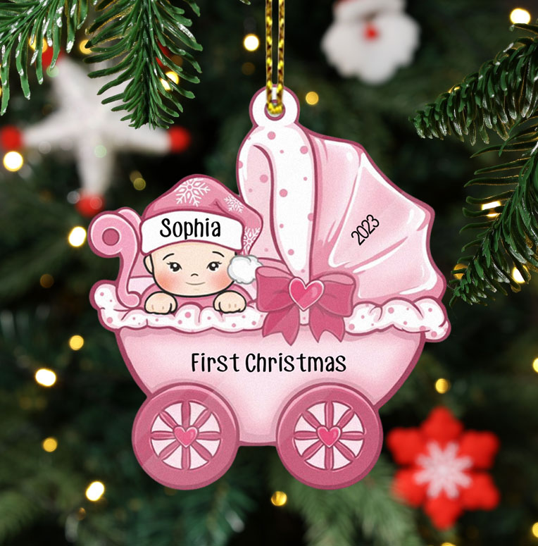 Personalised Baby First Christmas Ornament Wooden Ornament Gifts for Family