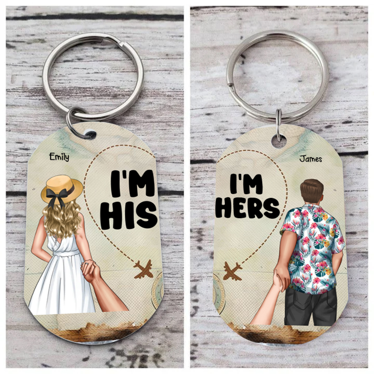 Personalised Couple Keyring I’m His I’m Her Design Valentine’s Day Gift for Couples