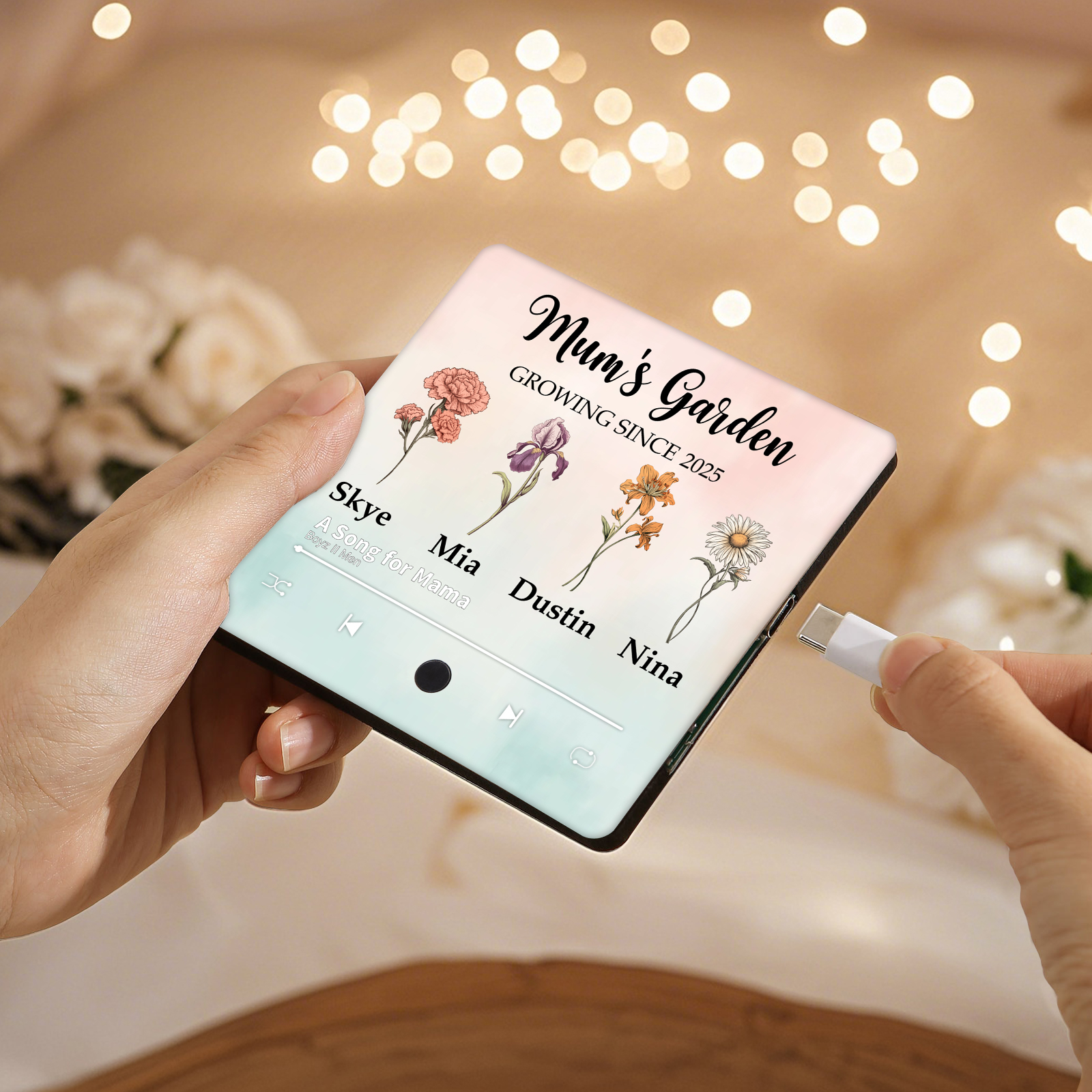 Personalised Music Fridge Magnet, Custom 1 Text & 1 Date & 1-9 Names &1 Song Name Magnet Gift for Her | Jessemade