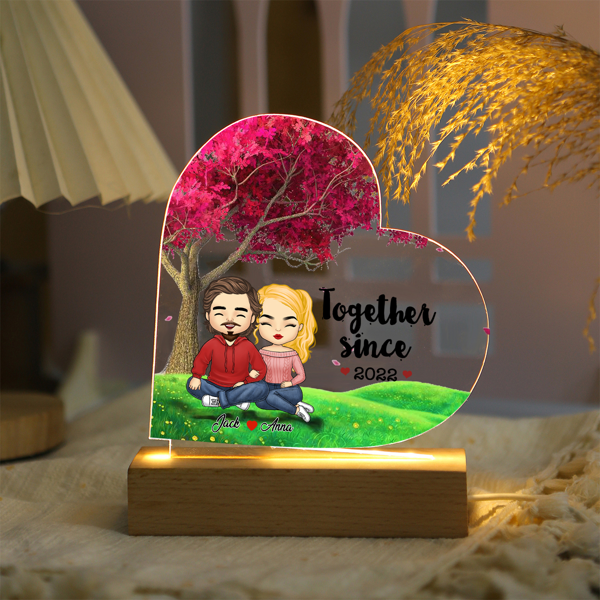 Personalised Light Plaque Together Since LED Gift for Couples