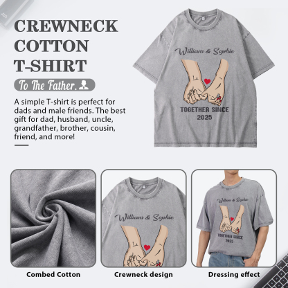 Personalised Couple Gray T Shirts Together Since Pinky Promise Gift for Valentine’s Day