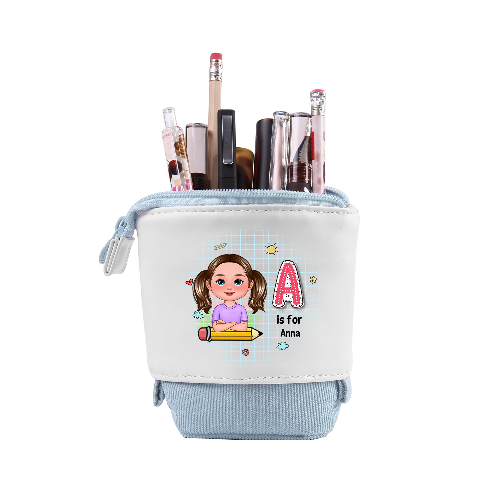 [Copy]Personalised  Name Pencil Case Rainbow Pen Bag Zipper Back to School Gifts for Student