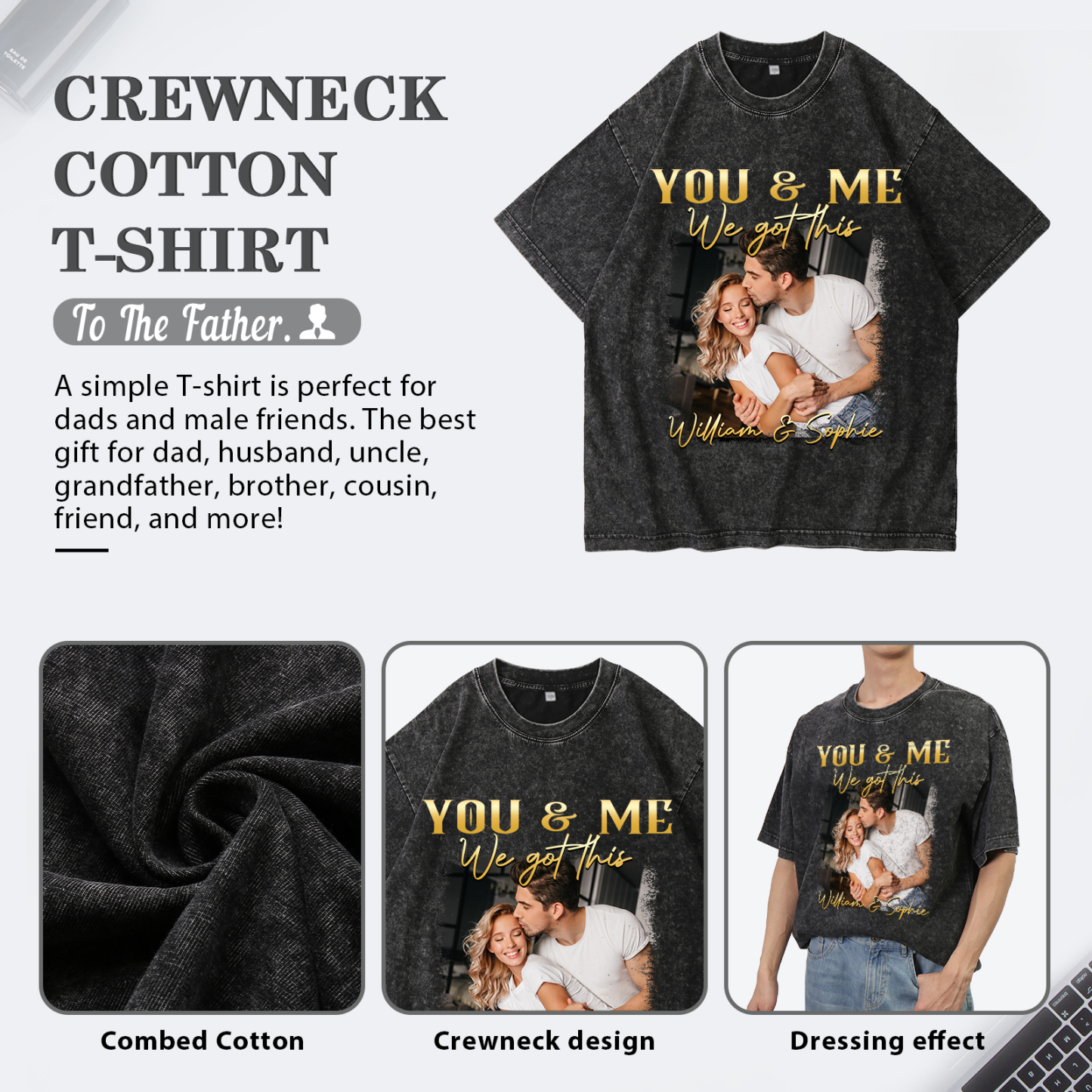 Personalised Couple Black T-Shirts You and Me We Got This Valentine’s Day Gift