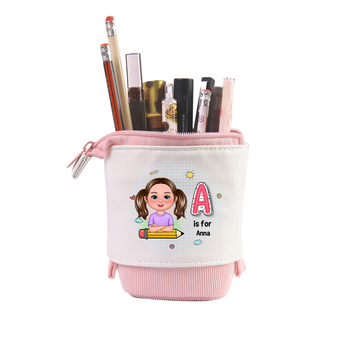 [Copy]Personalised  Name Pencil Case Rainbow Pen Bag Zipper Back to School Gifts for Student