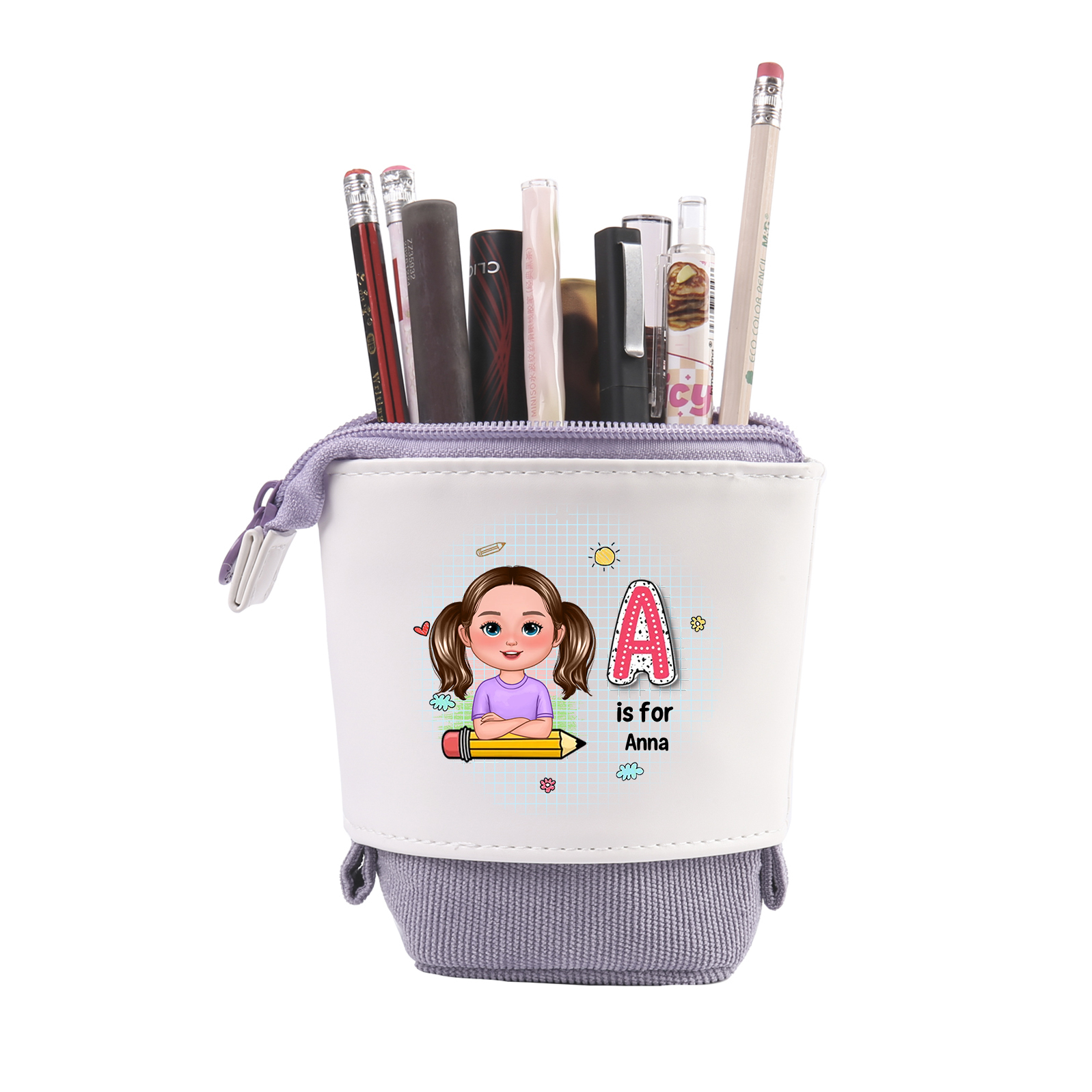 [Copy]Personalised  Name Pencil Case Rainbow Pen Bag Zipper Back to School Gifts for Student