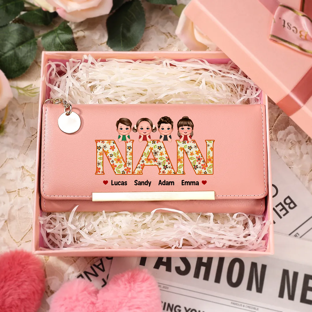 To my Mum - Personalised Women Wallet Custom PU Leather with 1–6 Names, Wallet Gift Multiple Colours | Jessemade