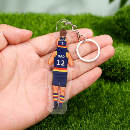 Personalised 2–7 Names Australian Rules Football Family Keychain Custom Acrylic Keychain Gift for Dad Grandpa
