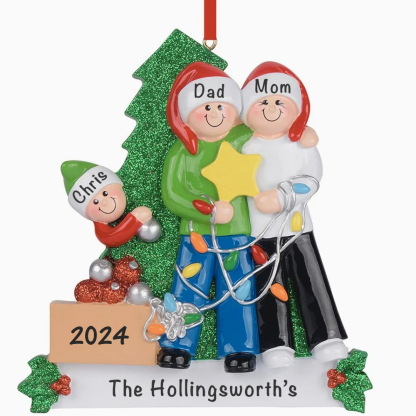 Personalised Family Christmas Ornament Custom 3 Names Hanging Ornament Gifts For Family-Jessemade AU