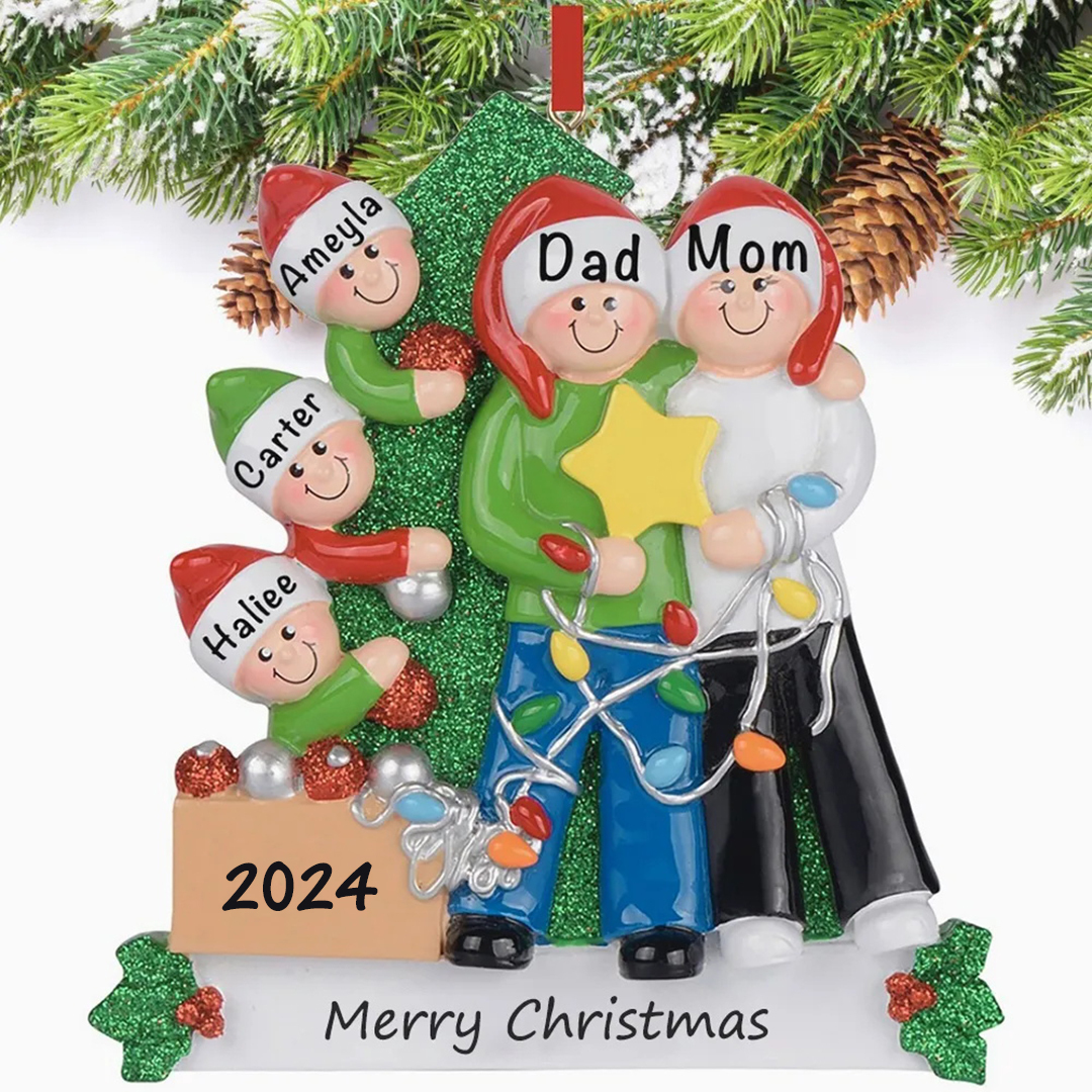 Personalised Family Christmas Ornament Custom 3 Names Hanging Ornament Gifts For Family-Jessemade AU