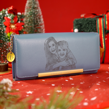 Personalised Women Wallet with Custom Photo and Engraved Letter-Jessemade AU