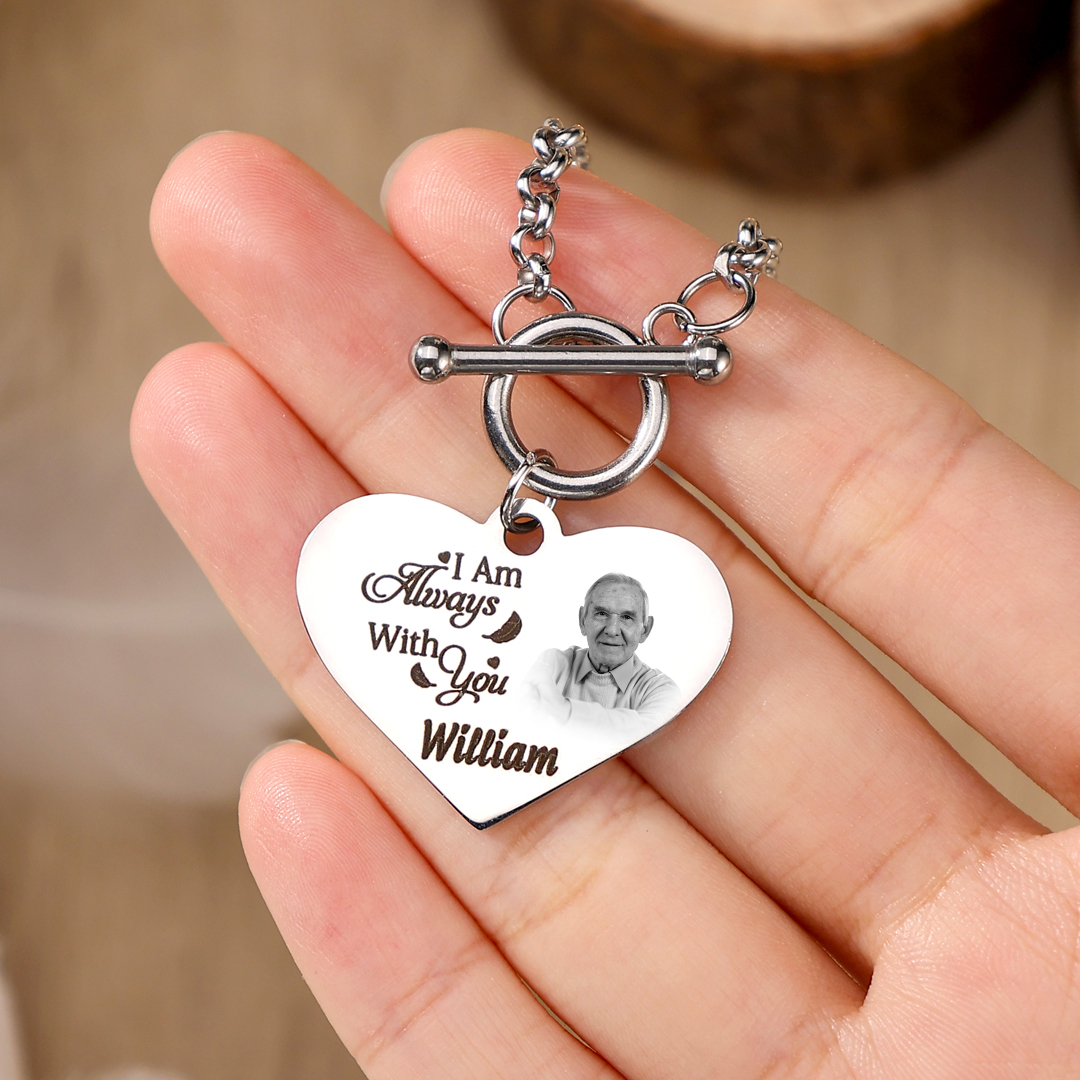 Personalized Memorial Bracelet with Custom Name and Photo I Am Always With You Gift Set-Jessemade AU