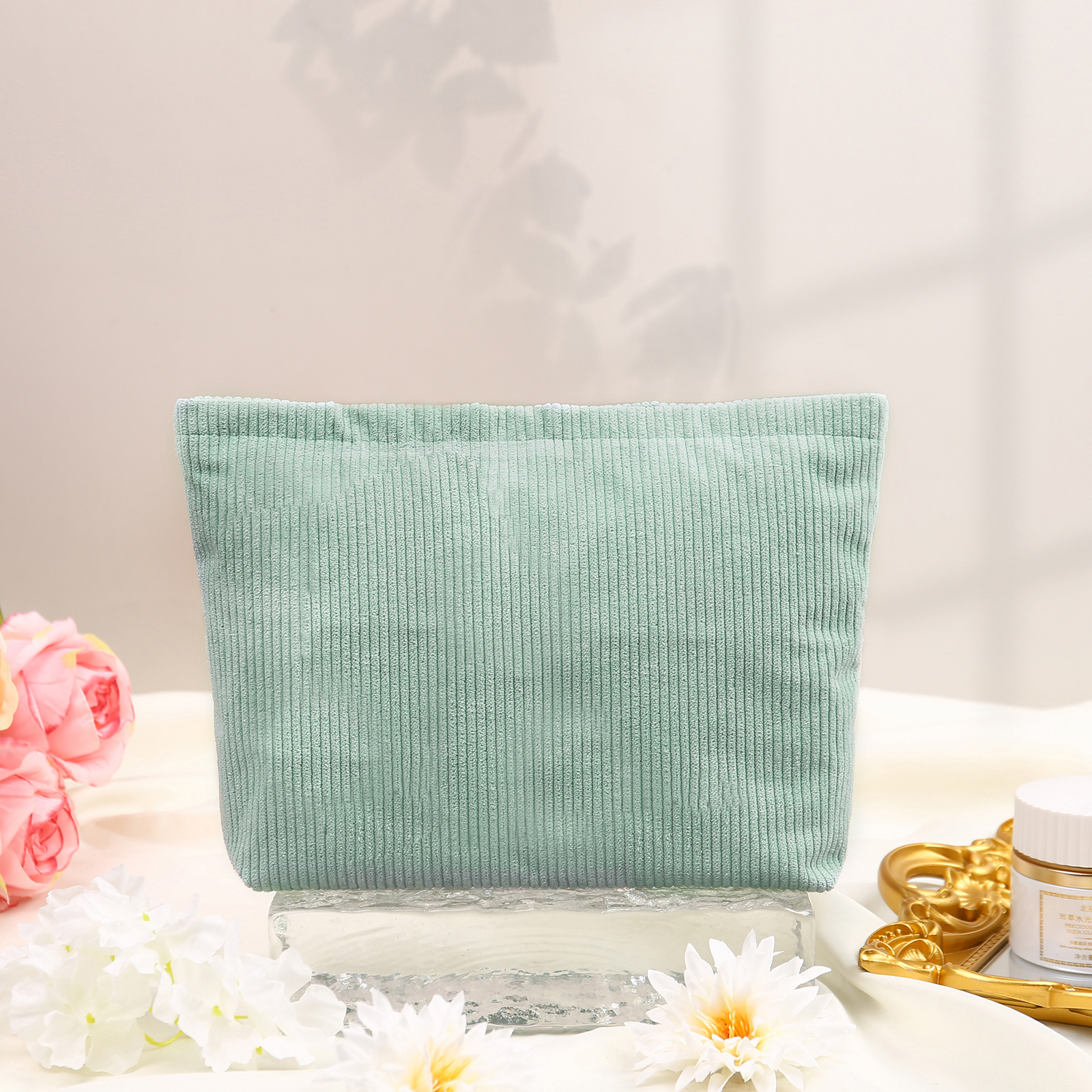 Soft Corduroy Makeup Bag Stylish Cosmetic Pouch Perfect Gift for Her-Jessemade AU