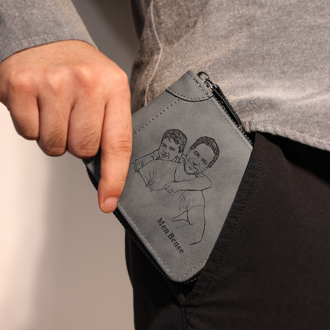 2 Names Bracelet Wallet Gift Card Set-Personalised Cuban Chain Adjustable Bracelet Wallet Father's Day Gift | Jessemade