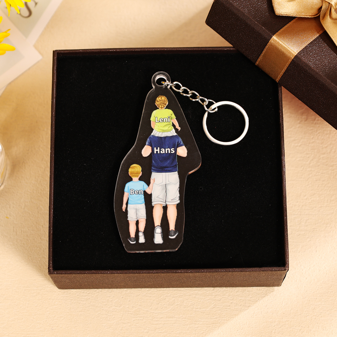 Personalised Family Hanging Ornament Custom 2–9 Names Acrylic Keychain Father's Day Gift for Dad-Jessemade AU