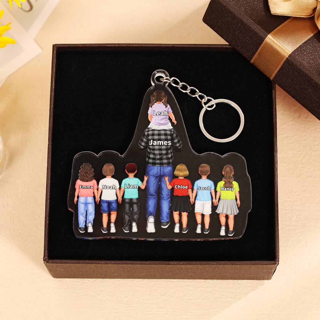 Personalised Family Hanging Ornament Custom 2–9 Names Acrylic Keychain Father's Day Gift for Dad-Jessemade AU