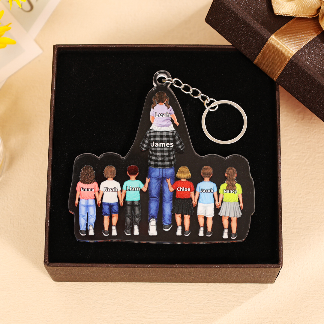 Personalised Family Hanging Ornament Custom 2–9 Names Acrylic Keychain Father's Day Gift for Dad-Jessemade AU