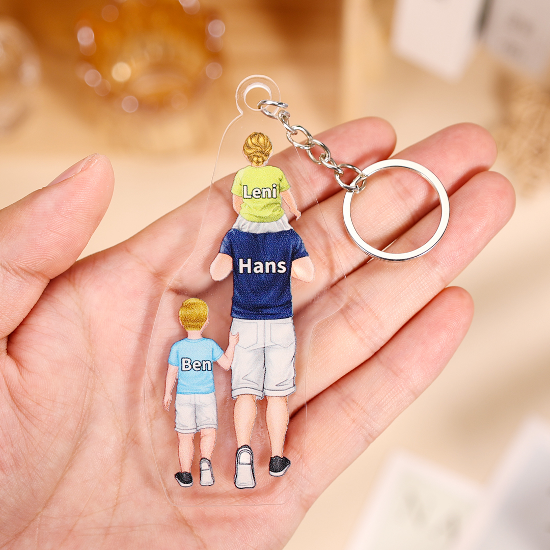 Personalised Family Hanging Ornament Custom 2–9 Names Acrylic Keychain Father's Day Gift for Dad-Jessemade AU