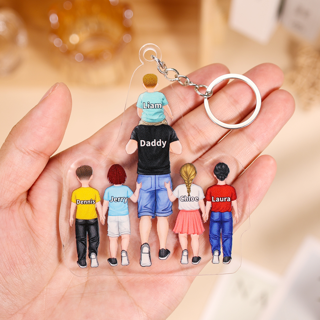 Personalised Family Hanging Ornament Custom 2–9 Names Acrylic Keychain Father's Day Gift for Dad-Jessemade AU