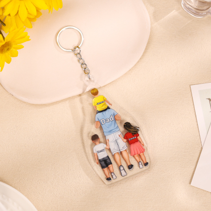 Personalised Family Hanging Ornament Custom 2–9 Names Acrylic Keychain Father's Day Gift for Dad-Jessemade AU