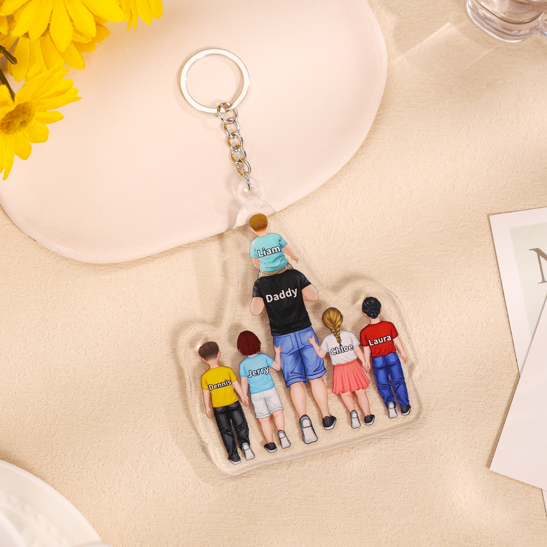 Personalised Family Hanging Ornament Custom 2–9 Names Acrylic Keychain Father's Day Gift for Dad-Jessemade AU
