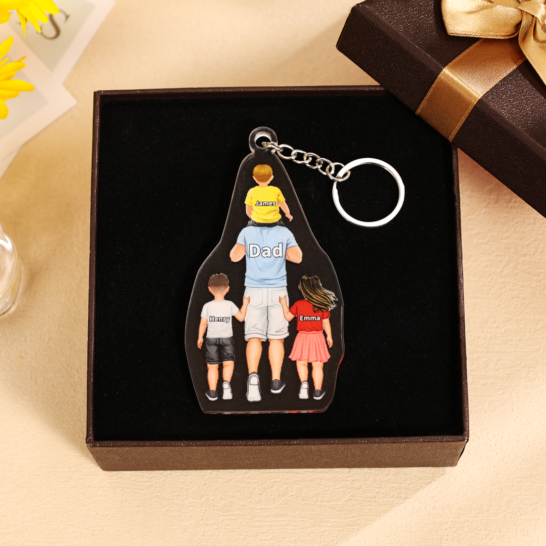 Personalised Family Hanging Ornament Custom 2–9 Names Keychain Acrylic Pendant Gift for Dad/Mum