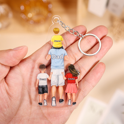 Personalised Family Hanging Ornament Custom 2–9 Names Acrylic Keychain Father's Day Gift for Dad-Jessemade AU