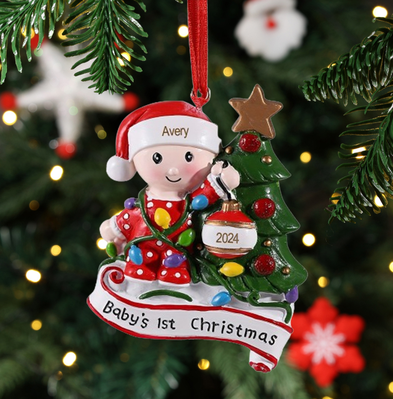 Personalised Christmas Tree Ornaments Customised Name & Date Christmas Decor - Baby's 1st Christmas Gifts-Jessemade AU