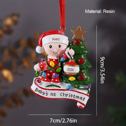 Personalised Christmas Tree Ornaments Customised Name & Date Christmas Decor - Baby's 1st Christmas Gifts-Jessemade AU