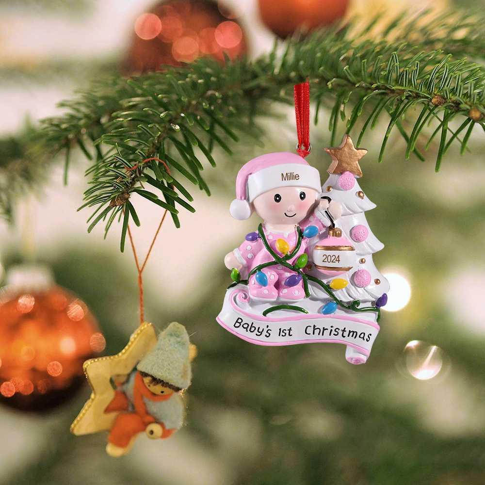 Personalised Christmas Tree Ornaments Customised Name & Date Christmas Decor - Baby's 1st Christmas Gifts-Jessemade AU