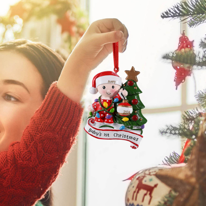 Personalised Christmas Tree Ornaments Customised Name & Date Christmas Decor - Baby's 1st Christmas Gifts-Jessemade AU