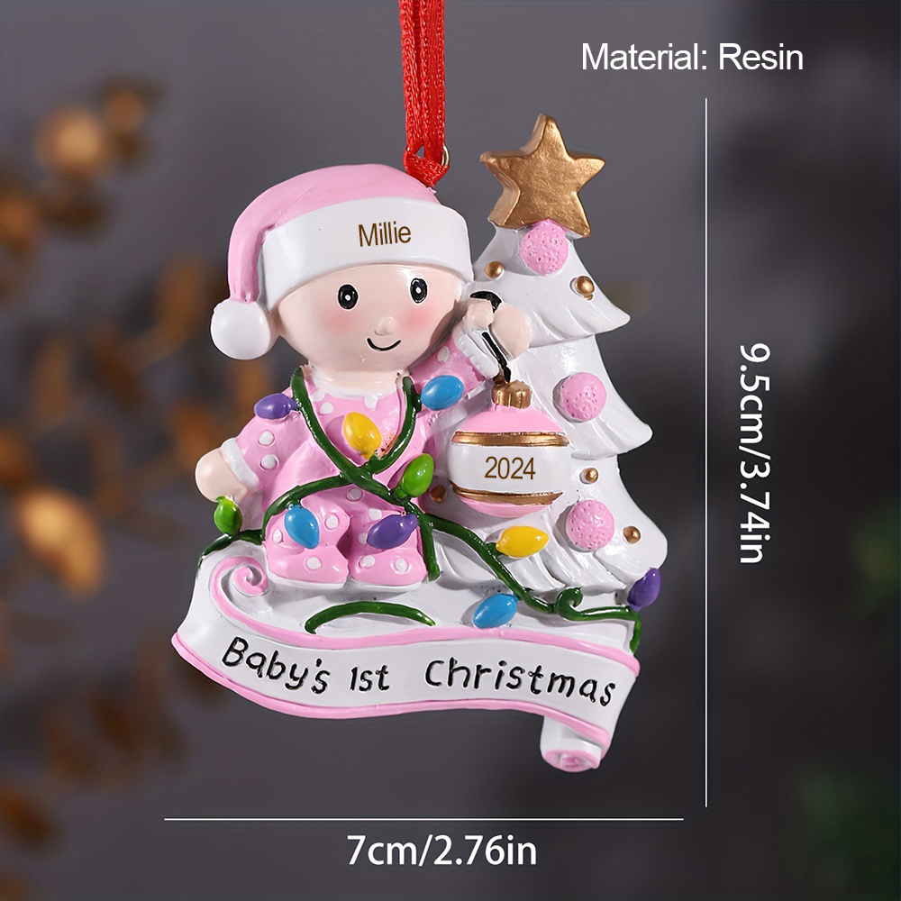 Personalised Christmas Tree Ornaments Customised Name & Date Christmas Decor - Baby's 1st Christmas Gifts-Jessemade AU