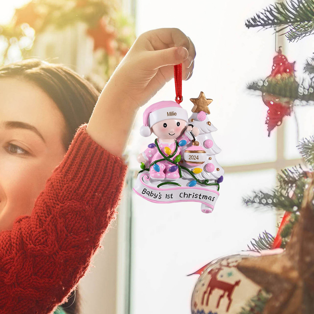 Personalised Christmas Tree Ornaments Customised Name & Date Christmas Decor - Baby's 1st Christmas Gifts-Jessemade AU