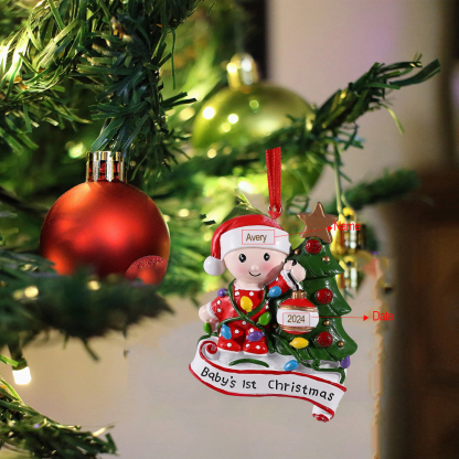 Personalised Christmas Tree Ornaments Customised Name & Date Christmas Decor - Baby's 1st Christmas Gifts-Jessemade AU