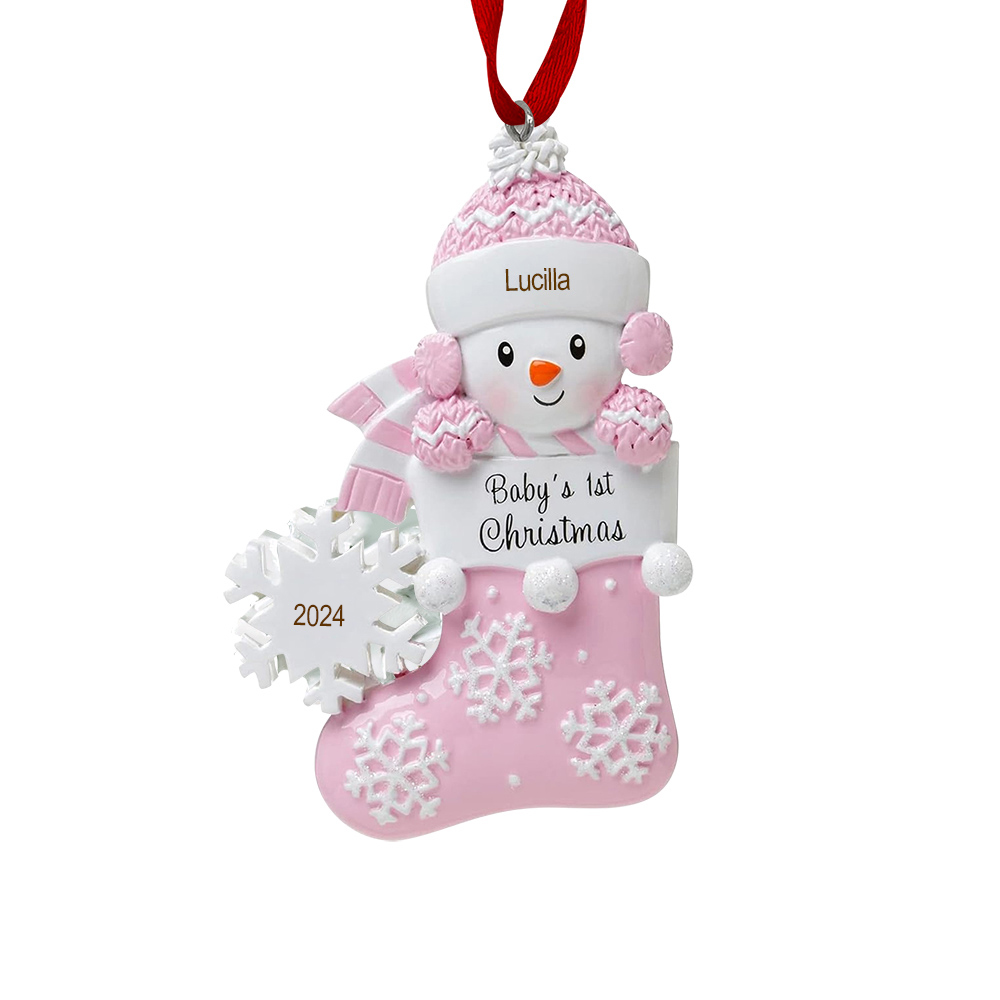 Personalised Christmas Stockings Ornaments Customised Name & Date Christmas Decor - Baby's 1st Christmas Gifts-Jessemade AU