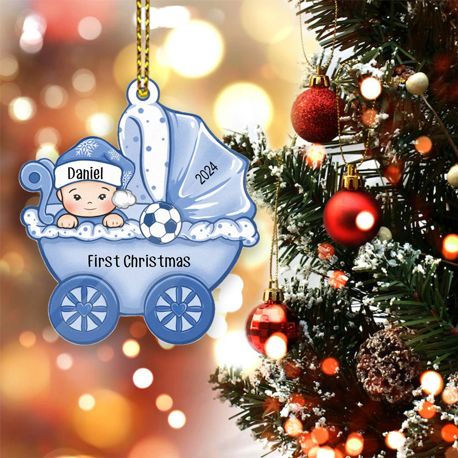 Personalised Baby First Christmas Ornament Wooden Ornament Gifts for Family-Jessemade AU