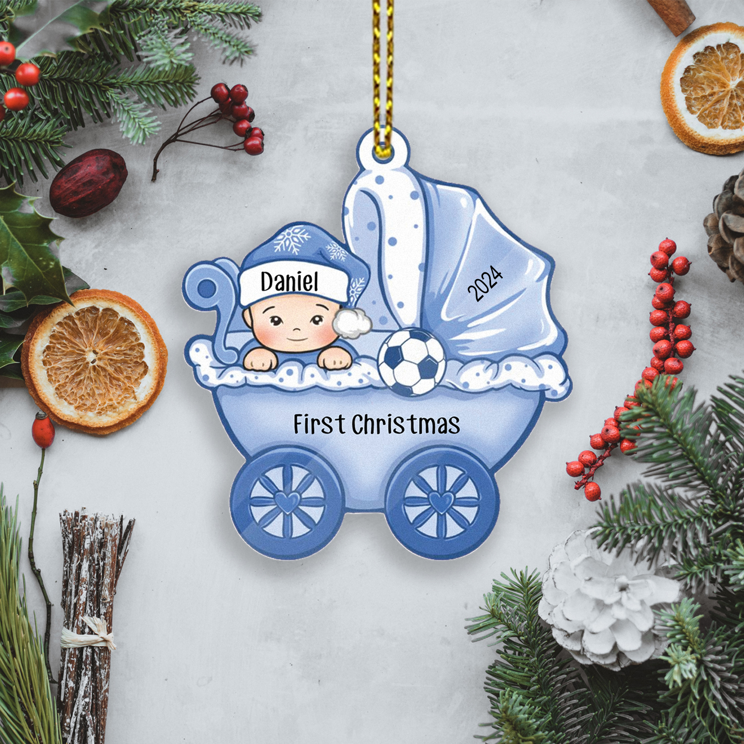 Personalised Baby First Christmas Ornament Wooden Ornament Gifts for Family-Jessemade AU