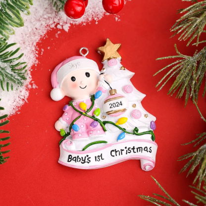 Personalised Christmas Tree Ornaments Customised Name & Date Christmas Decor - Baby's 1st Christmas Gifts-Jessemade AU