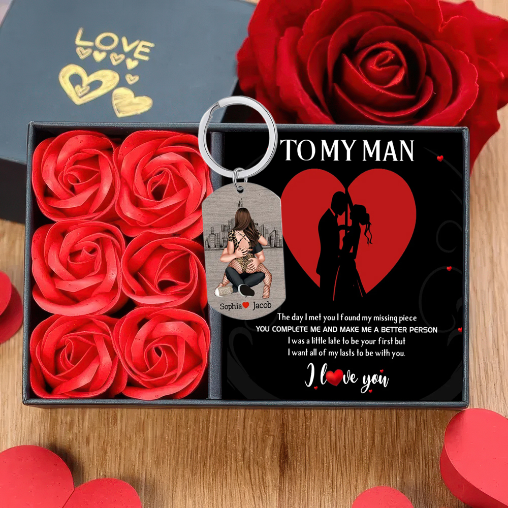 [Copy]Personalised Couple Keychain Custom 2 Names Keyring "Get Home Safe" Stainless Steel Keychain