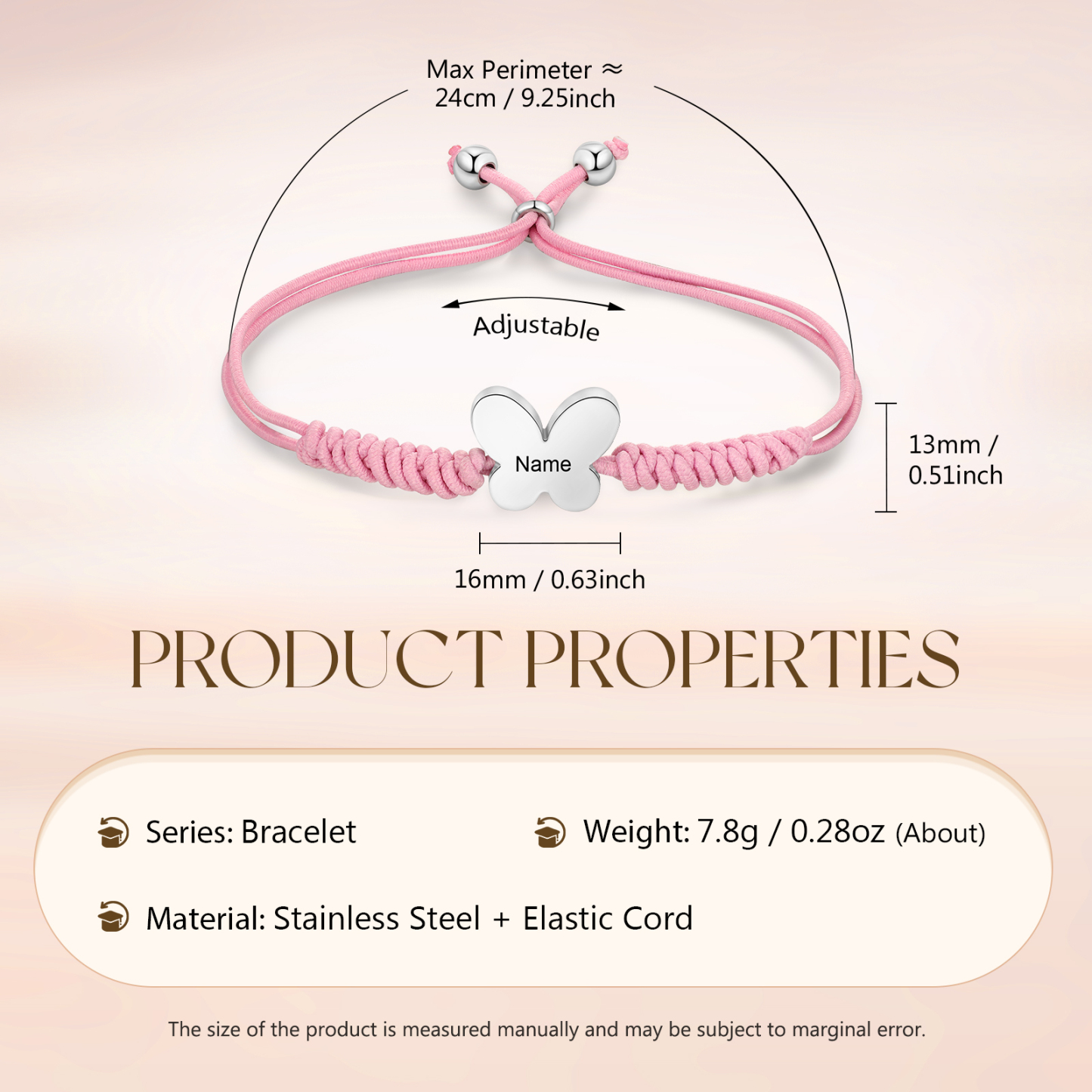 2 Pcs Butterfly Bracelet Set Custom 2 Names Adjustable Bracelets Back to School Gift for Daughter Granddaughter-Jessemade AU