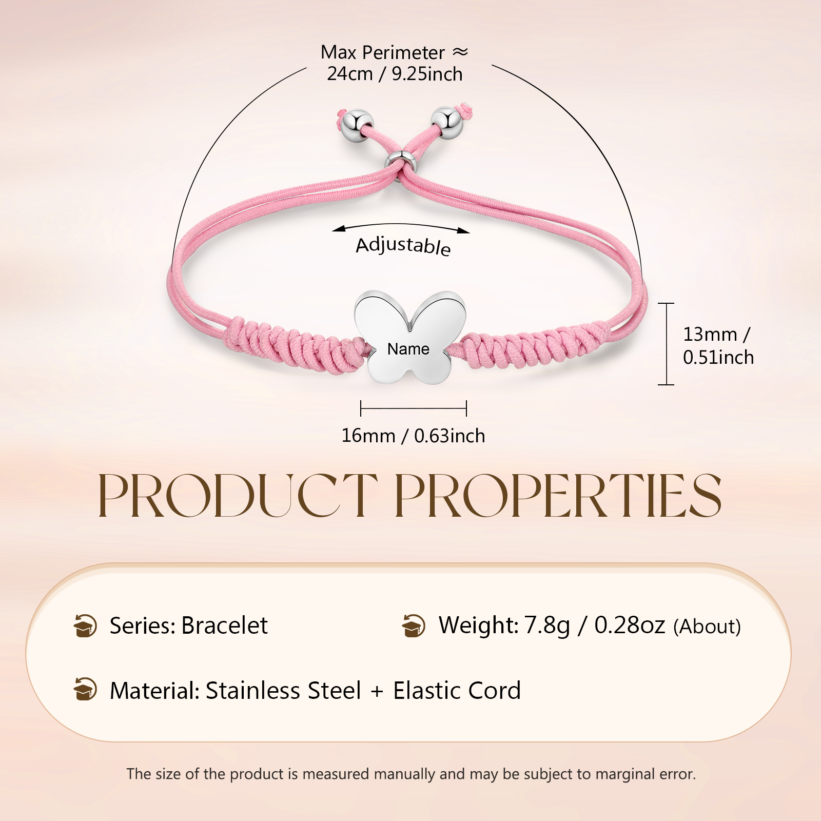 2 Pcs Butterfly Bracelet Set Custom 2 Names Adjustable Bracelets Back to School Gift for Daughter Granddaughter-Jessemade AU