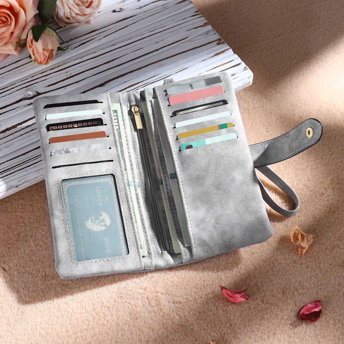 Personalised Women's Wallet with Birth Floral Initial & Name Gift for Her | Jessemade