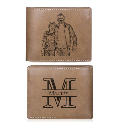 for Men Personalised Leather Wallet for Men – Custom 1 Photo & 1 Name 