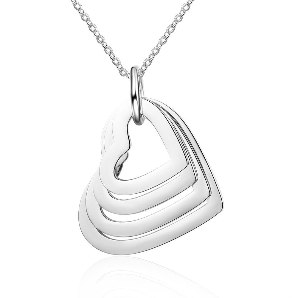 Personalised Mother Necklace Engraved 4 Names Heart Pendant Necklace-Jessemade AU