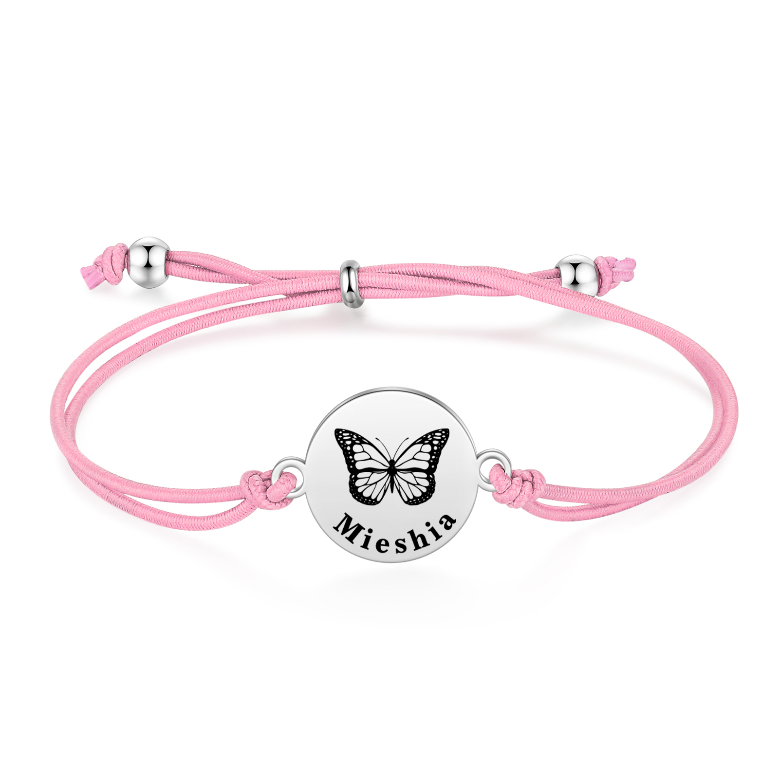 2 Pcs Bracelet Set Custom Names Butterfly Bracelets Back To School Gift for Daughter Granddaughter-Jessemade AU