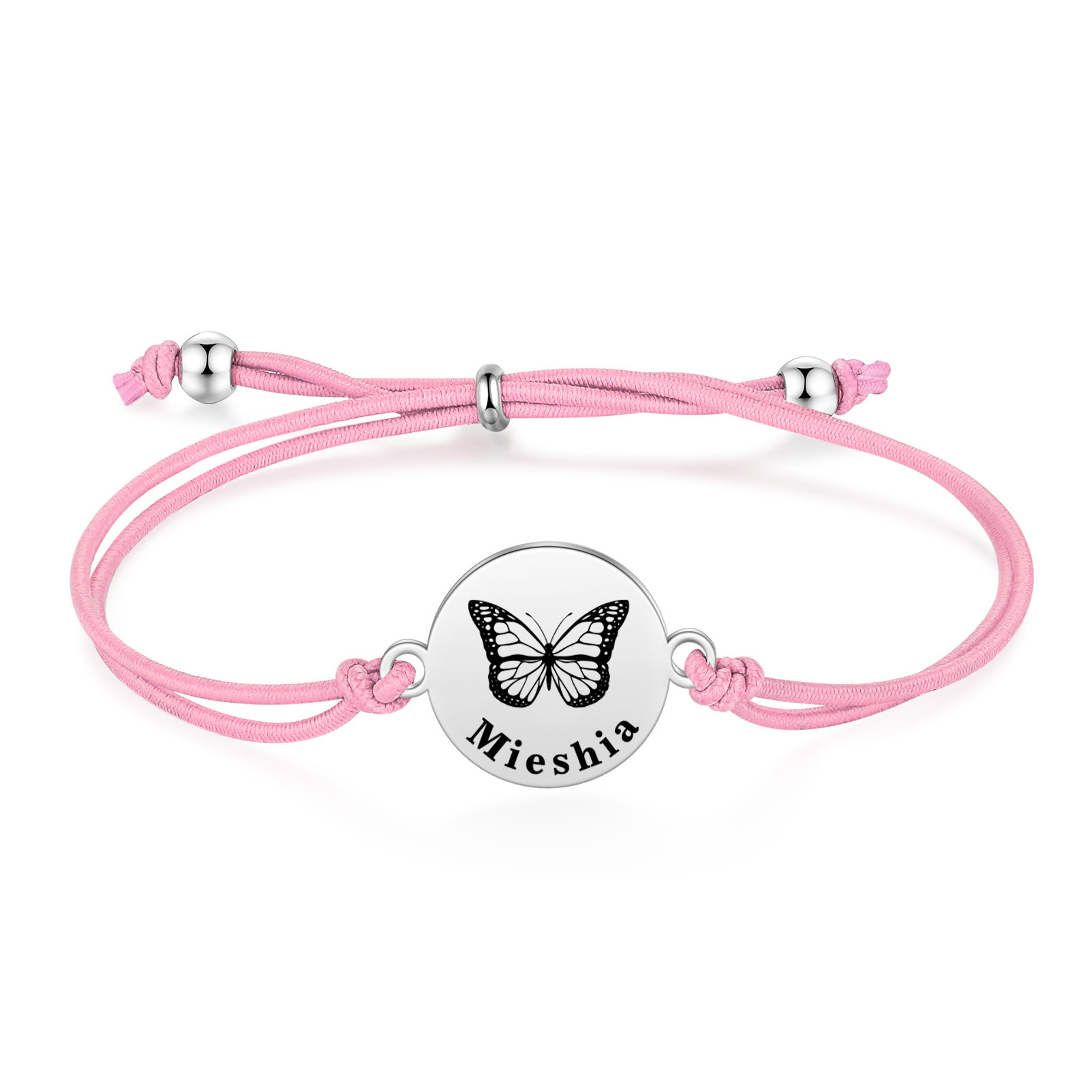 2 Pcs Bracelet Set Custom Names Butterfly Bracelets Back To School Gift for Daughter Granddaughter-Jessemade AU