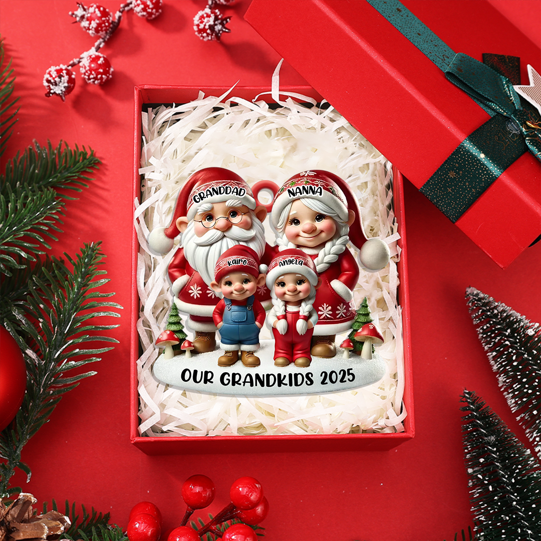 Personalised Christmas Decoration 2 to 8 Names Christmas Tree Ornament Christmas Gift for Grandpa and Grandma | Jessemade