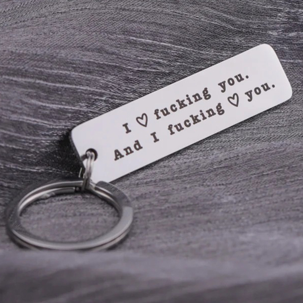 Funny Couple Keychain I Love F❤cking You and I F❤cking Love You Key Ring for Couple-Jessemade AU