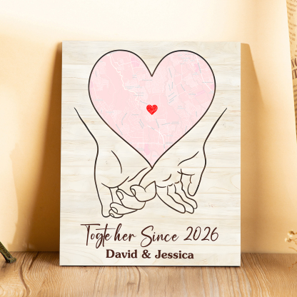Personalised Where It All Began Map Plaque Anniversary Gift for Couples | Jessemade